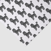 Black Toy Poodle Niedlich Cartoon Dog Muster Seidenpapier (Ausschnitt)