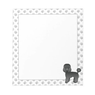 Black Toy Poodle Niedlich Cartoon Dog Notizblock