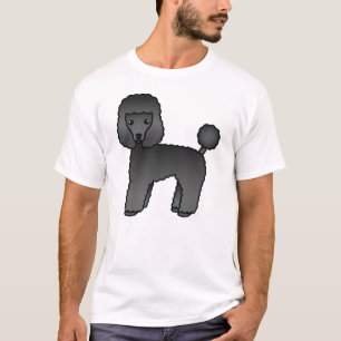 Black Toy Poodle Niedlich Cartoon Dog T-Shirt