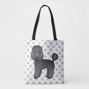 Black Toy Poodle Niedlich Cartoon Dog Tasche