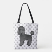 Black Toy Poodle Niedlich Cartoon Dog Tasche (Rückseite)