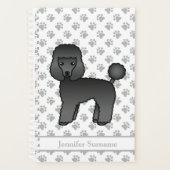 Black Toy Poodle Niedlicher Cartoon Dog & Text Planer (Vorderseite)