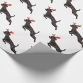 Black Toy Poodle Rentier Antler Geschenkpapier (Ecke)