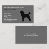 Black Toy Poodle Silhouette mit Lambcut Haircut Visitenkarte (Vorne/Hinten)