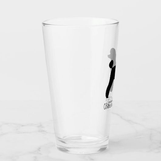 Black Toy Poodle Silhouette Personalisierter Hund Glas (Rechts)