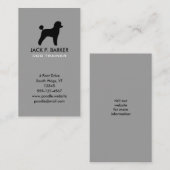 Black Toy Poodle Silhouette Visitenkarte (Vorne/Hinten)