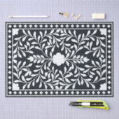 Black Traditional Bone Inlay Decoupage Paper Seidenpapier (Handwerk)