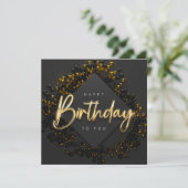 Black Traditional Happy Birthday Card (Stehend Vorderseite)