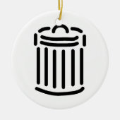 Black Trash Can Symbol Keramikornament (Vorne)