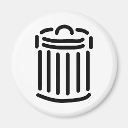 Black Trash Can Symbol Magnet