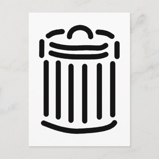 Black Trash Can Symbol Postkarte (Vorderseite)