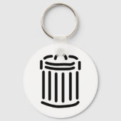 Black Trash Can Symbol Schlüsselanhänger (Vorderseite)