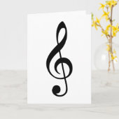 Black Treble Clef Karte (Gelbe Blume)