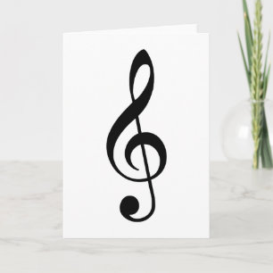 Black Treble Clef Karte