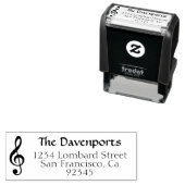 Black Treble Clef-Musiknote Permastempel (Beispiel)