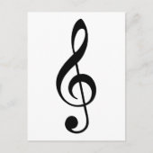 Black Treble Clef Postkarte (Vorderseite)