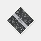 Black Treble Clefs Stilvolle Napkins personalisier Serviette (Ecke)