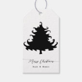 Black Tree Christmas Gift Tags Geschenkanhänger (Vorderseite)