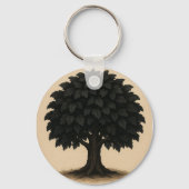 Black Tree Necklace – Minimal Nature Pendant Schlüsselanhänger (Rückseite)