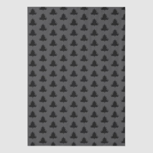 Black Tree Pattern Christmas Seidenpapier (Vorderseite)