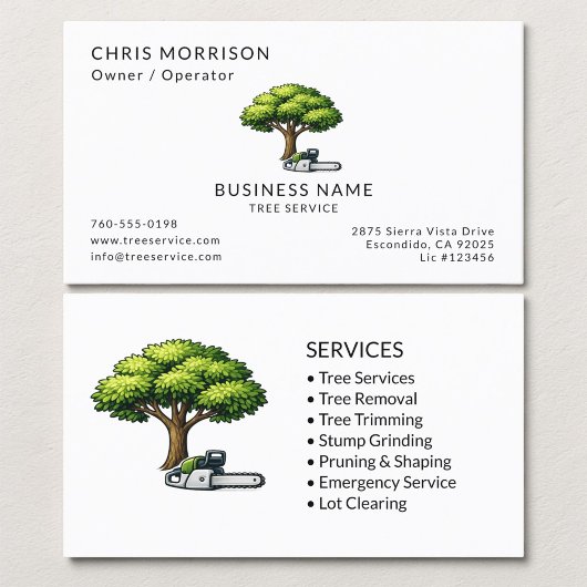 Black Tree Services Minimal Visitenkarte