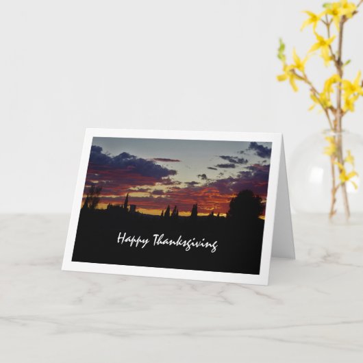 Black Tree Silhouette Abend Sunset Karte (Gelbe Blume)