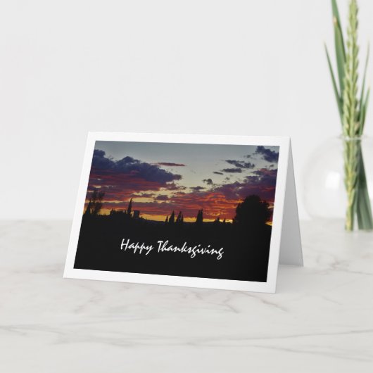 Black Tree Silhouette Abend Sunset Karte (Vorderseite)