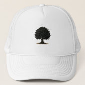 Black Tree Silhouette Cap – Minimal Nature Hat Truckerkappe (Vorderseite)