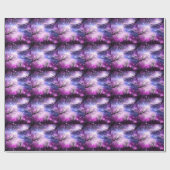 Black Trees Fuchsia Violet Space Geschenkpapier (Flach)