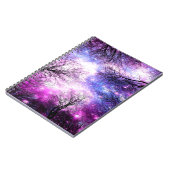 Black Trees Fuchsia Violet Space Notizblock (Linke Seite)