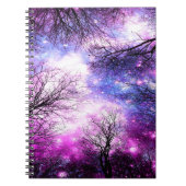 Black Trees Fuchsia Violet Space Notizblock (Vorderseite)