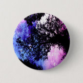 Black Trees Lavender Blue Space Button (Vorderseite)