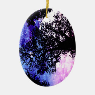 Black Trees Lavender Blue Space Keramikornament