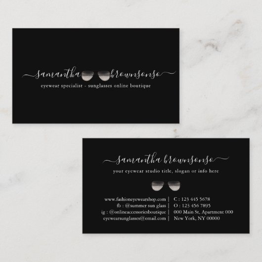 Black Trend Online Boutique Brillengläser Visitenkarte (Vorne/Hinten)