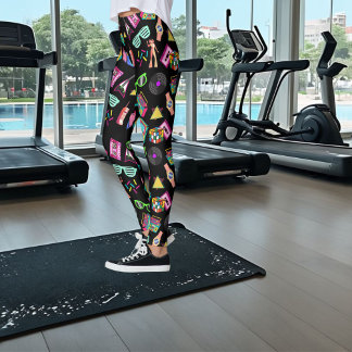 Black Trendy 80er Eleganter Stil Leggings