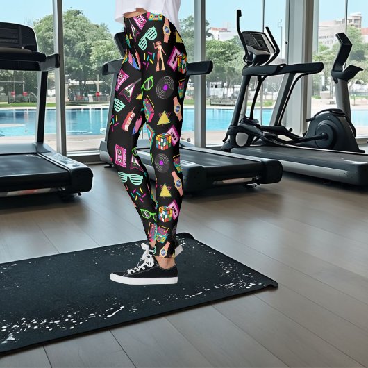 Black Trendy 80er Eleganter Stil Leggings