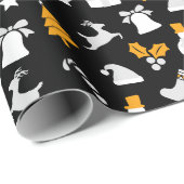 Black Trendy Christmas Seamless Pattern Geschenkpapier (Rolleneckpunkt)
