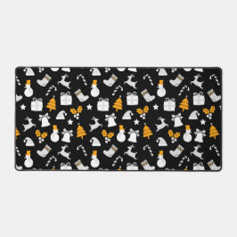 Black Trendy Christmas Seamless Pattern Schreibtischunterlage