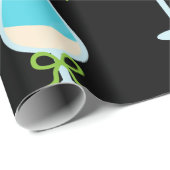 Black Trendy Cocktail Party Weihnachten Geschenkpapier (Rolleneckpunkt)