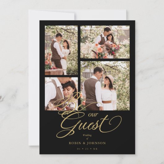 Black Trendy Collage 4 Fotos Extravagantes Skript (Vorderseite)