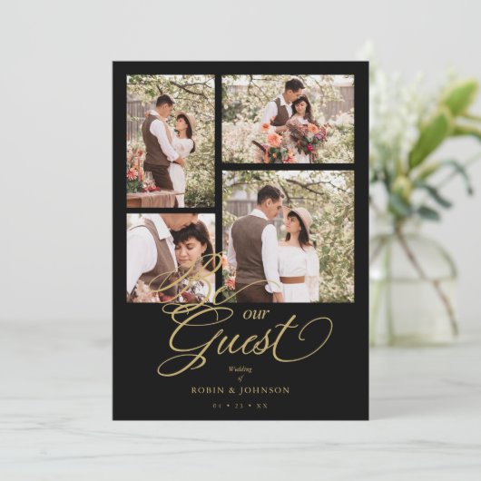 Black Trendy Collage 4 Fotos Extravagantes Skript (Stehend Vorderseite)