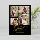 Black Trendy Collage 4 Fotos Extravagantes Skript Folieneinladung (Stehend vorne)