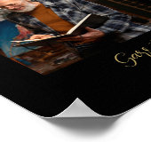 Black Trendy Collage 4 Photos Modern Heart Poster (Ecke)