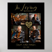 Black Trendy Collage 4 Photos Modern Heart Poster (Vorne)