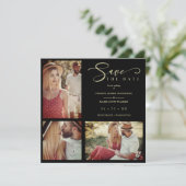 Black Trendy Collage Wedding 3 Photos (Stehend Vorderseite)