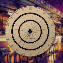 Black Trendy Elegante Vorname | Tan Brown Dartscheibe