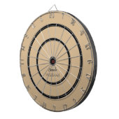 Black Trendy Elegante Vorname | Tan Brown Dartscheibe (Vorderseite rechts)