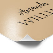 Black Trendy Elegante Vorname | Tan Brown Fotodruck (Ecke)