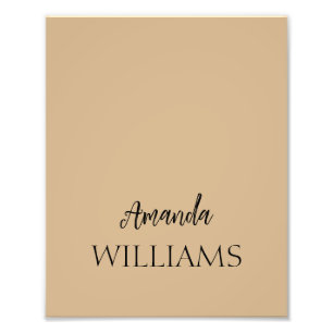 Black Trendy Elegante Vorname   Tan Brown Fotodruck