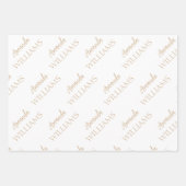 Black Trendy Elegante Vorname | Tan Brown Geschenkpapier Set (Vorderseite 2)
